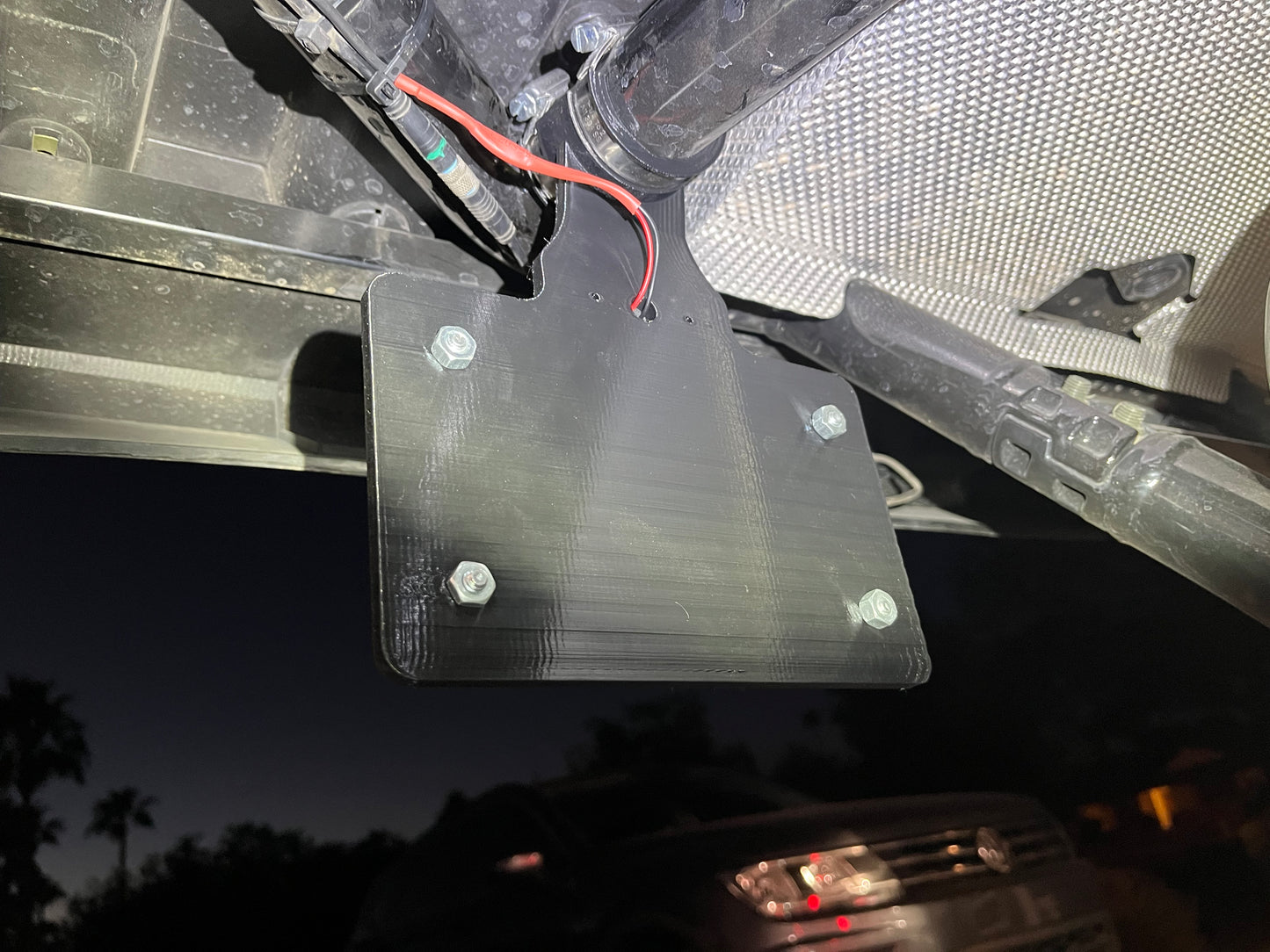 License plate mount with light